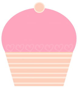 pink stripe cupcake clipart