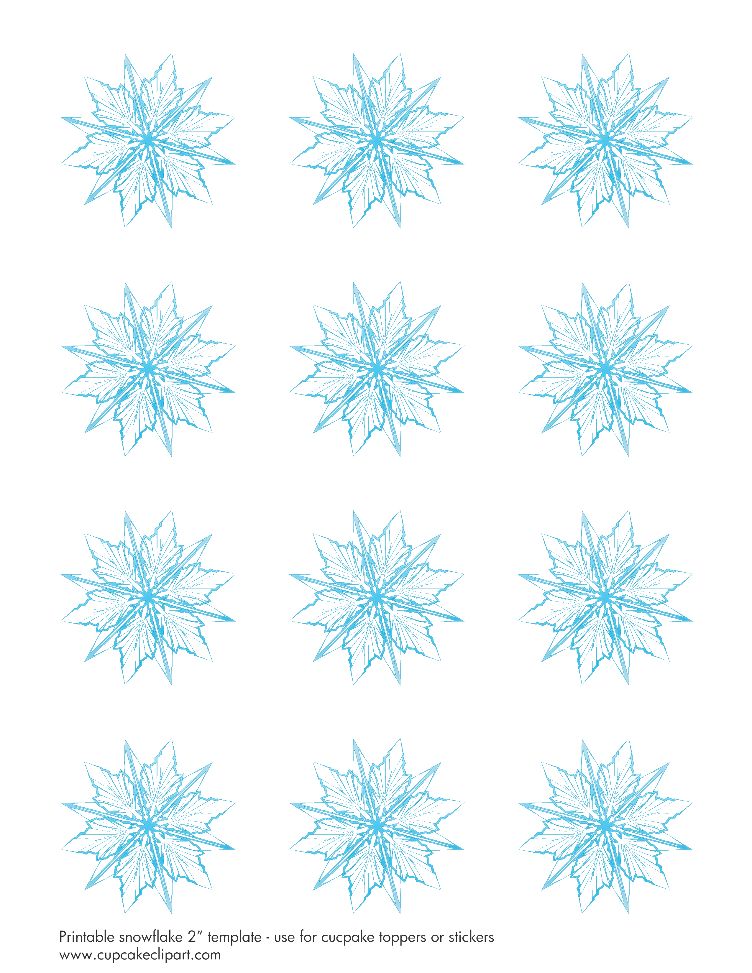 Snowflake Cupcakes with Free Printable Snowflake Template!