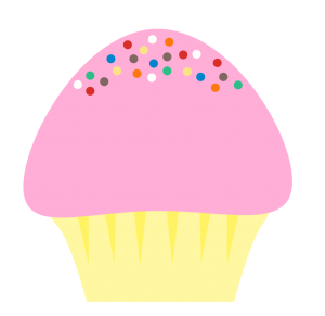 vanilla cupcake with sprinkles clipart