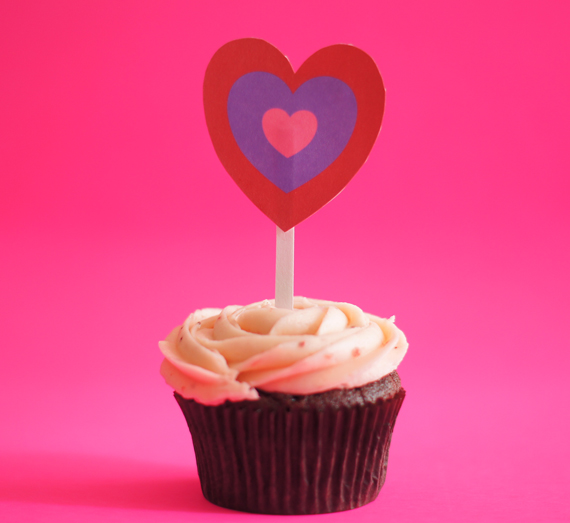 printable heart cupcake topper