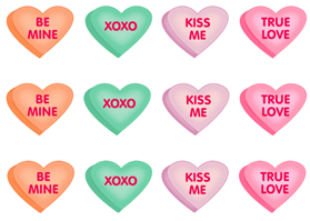candy heart tags