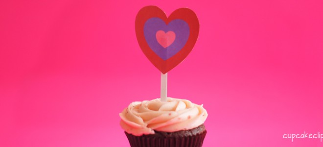 heart cupcake topper