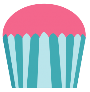 pink turquoise cupcake