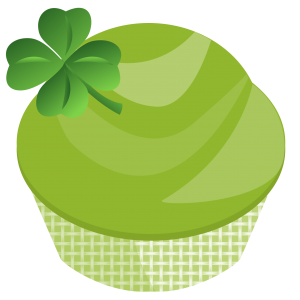 green st patricks day cupcake clipart