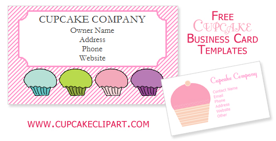 free cupcake business card template